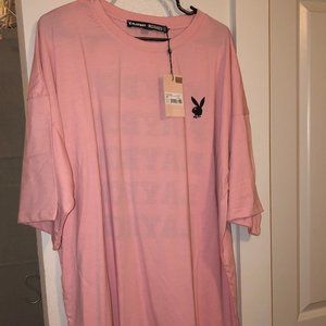 NWT Playboy x Missguided Pink & Black Tshirt Dress